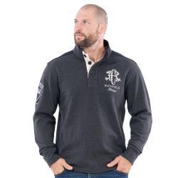 Polo nid d\'abeille Ruckfield Héritage à manches longues gris foncé