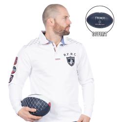 Polo Ruckfield à manches longues French Rugby Club blanc