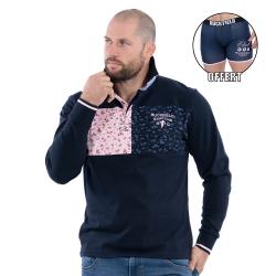 Polo à motifs Ruckfield à manches longuesRugby Club bleu marine
