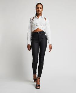 Jean skinny enduit Femme - Couleur noir - Taille 40 - Femme - PIMKIE