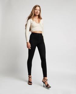 Jegging taille haute Femme - Couleur noir - Taille 40 - Jean Femme - PIMKIE