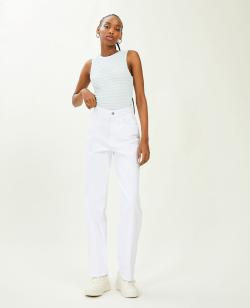Jean straight taille haute Femme - Couleur blanc - Taille 32 - Jean Femme - PIMKIE