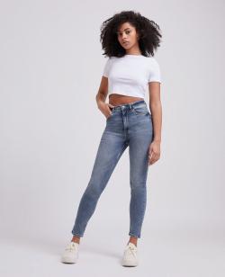Jean skinny taille haute Femme - Couleur bleu - Taille 32 - Jean Femme - PIMKIE