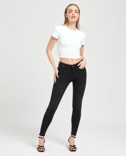 Jean slim effet délavé Femme - Couleur noir - Taille 42 - Jean Femme - PIMKIE