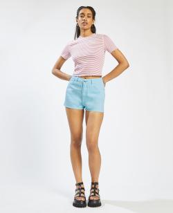 Short en jean coloré Femme - Couleur bleu - Taille 38 - Short Femme - PIMKIE