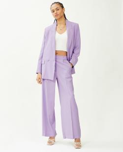 Pantalon large en toile fluide Femme - Couleur violet - Taille 36 - Pantalon Femme - PIMKIE