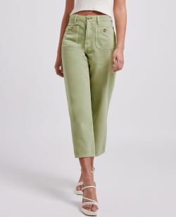 Jean wide taille haute Femme - Couleur vert - Taille 32 - Jean Femme - PIMKIE