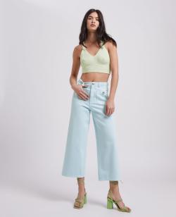 Jean wide taille haute Femme - Couleur bleu - Taille 36 - Jean Femme - PIMKIE