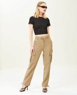 Pantalon cargo bas resserrables Femme - Couleur vert - Taille 34 - Pantalon Femme - PIMKIE