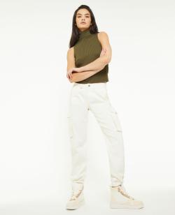 Pantalon cargo taille basse Femme - Couleur marron - Taille 38 - Femme - PIMKIE