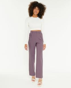 Pantalon droit city Femme - Couleur violet - Taille 44 - Pantalon Femme - PIMKIE