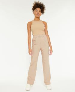 Pantalon droit city Femme - Couleur marron - Taille 36 - Pantalon Femme - PIMKIE