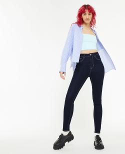 Jean skinny taille haute Femme - Couleur bleu - Taille 38 - Jean Femme - PIMKIE