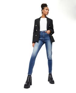 Jean skinny taille haute Femme - Couleur bleu - Taille 36 - Jean Femme - PIMKIE
