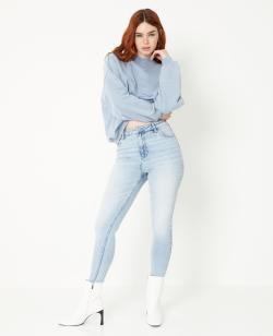 Jean skinny taille haute Femme - Couleur bleu - Taille 42 - Jean Femme - PIMKIE