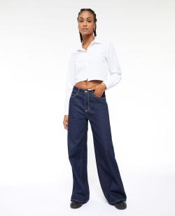 Jean wide taille haute Femme - Couleur bleu - Taille 34 - Jean Femme - PIMKIE