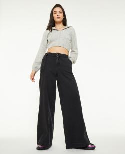 Jean wide extra large avec ceinture Femme - Couleur noir - Taille 38 - Jean Femme - PIMKIE