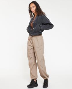 Pantalon parachute ceinture élastiquée Femme - Couleur marron - Taille L - Femme - PIMKIE