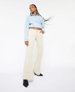 Jean flare bootcut taille basse zip apparent Femme - Couleur marron - Taille 40 - Jean Femme - PIMKIE
