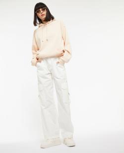 Pantalon cargo en toile légère Femme - Couleur blanc - Taille 44 - Pantalon Femme - PIMKIE
