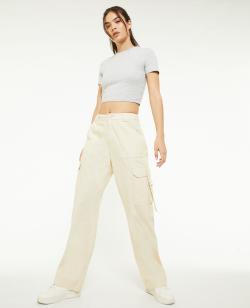 Pantalon cargo avec sangles Femme - Couleur beige - Taille 36 - Pantalon Femme - PIMKIE