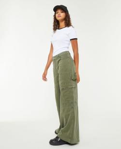 Pantalon ample cargo uni Femme - Couleur vert - Taille 34 - Pantalon Femme - PIMKIE
