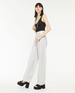 Jean Wide effet enduit métallisé Femme - Couleur blanc - Taille 38 - Jean Femme - PIMKIE
