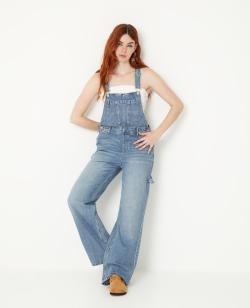 Salopette baggy en jean Femme - Couleur bleu - Taille 38 - Jean Femme - PIMKIE