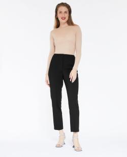 Pantalon cigarette taille haute Femme - Couleur noir - Taille 40 - Pantalon Femme - PIMKIE