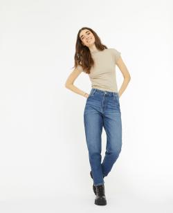 Jean mom taille haute avec élasthane Femme - Couleur bleu - Taille 34 - Jean Femme - PIMKIE