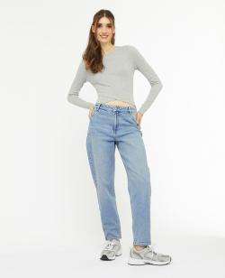 Jean mom taille haute avec élasthane Femme - Couleur bleu - Taille 36 - Jean Femme - PIMKIE