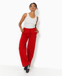 Pantalon de jogging droit en molleton Femme - Couleur rouge - Taille M - Pantalon Femme - PIMKIE