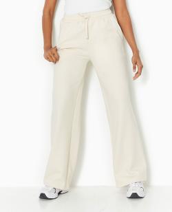Pantalon de jogging droit en molleton Femme - Couleur blanc - Taille XS - Pantalon Femme - PIMKIE