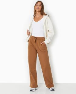 Pantalon de jogging large en molleton Femme - Couleur marron - Taille S - Pantalon Femme - PIMKIE