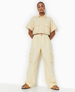 Pantalon large cargo Femme - Couleur marron - Taille 34 - Femme - PIMKIE
