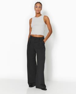Pantalon droit et large avec pinces Femme - Couleur gris - Taille 34 - Pantalon Femme - PIMKIE