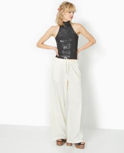 Pantalon city large et droit Femme - Couleur blanc - Taille 44 - Femme - PIMKIE