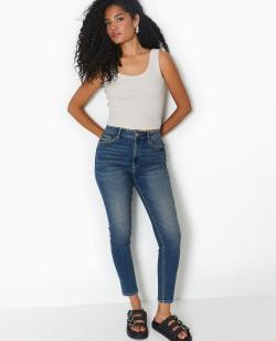 Jean skinny taille haute Femme - Couleur bleu - Taille 34 - Jean Femme - PIMKIE