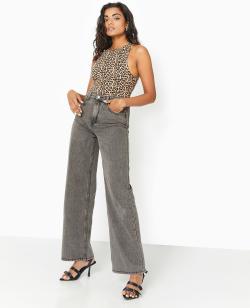 Jean wide taille haute Femme - Couleur jaune - Taille 44 - Jean Femme - PIMKIE