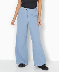 Pantalon large et droit taille haute Femme - Couleur bleu - Taille 36 - Pantalon Femme - PIMKIE