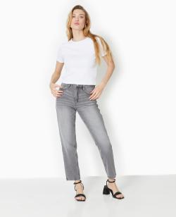 Jean mom taille haute Femme - Couleur gris - Taille 38 - Jean Femme - PIMKIE