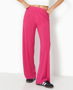 Pantalon palazzo en maille texturée affet rayé Femme - Couleur rose - Taille L - Pantalon Femme - PIMKIE