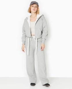 Pantalon large en molleton doublé de fourrure Femme - Couleur gris - Taille S - Pantalon Femme - PIMKIE