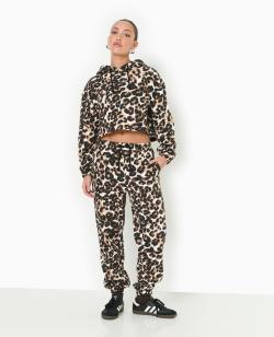 Pantalon de jogging motif léopard Femme - Couleur noir - Taille XS - Pantalon Femme - PIMKIE