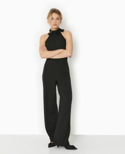 Combinaison avec tour de cou et nœuds Femme - Couleur noir - Taille S - Pantalon Femme - PIMKIE
