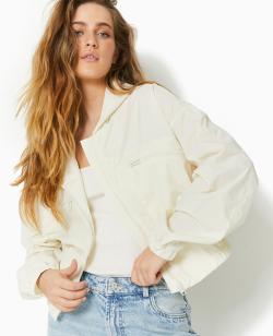 Blouson léger avec capuche Femme - Couleur blanc - Taille XS - Manteau et Blouson Femme - PIMKIE
