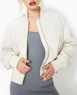 Blouson bomber Femme - Couleur blanc - Taille L - Manteau et Blouson Femme - PIMKIE
