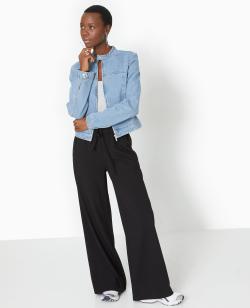 Veste en jean esprit biker Femme - Couleur bleu - Taille 34 - Veste et Blazer Femme - PIMKIE