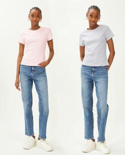 Lot de 3 t-shirts basiques manches courtes Femme - Couleur blanc - Taille L - Femme - PIMKIE