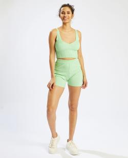 Cycliste en maille fantaisie Femme - Couleur vert - Taille S - Short Femme - PIMKIE
